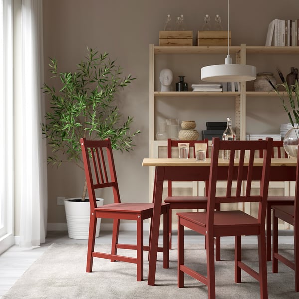 PINNTORP chair, red stained, 42x90x49 cm