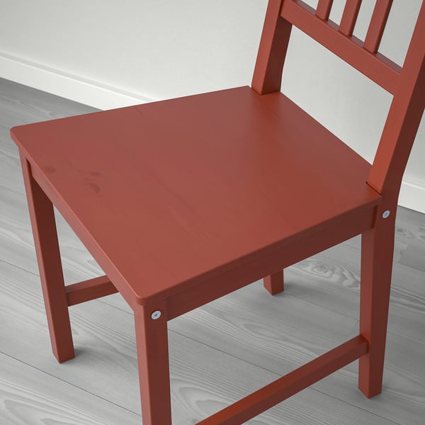 PINNTORP chair, red stained, 42x90x49 cm