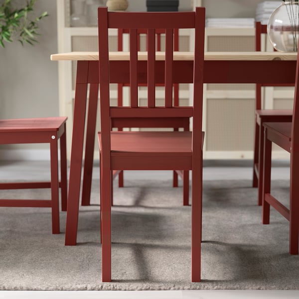 PINNTORP chair, red stained, 42x90x49 cm