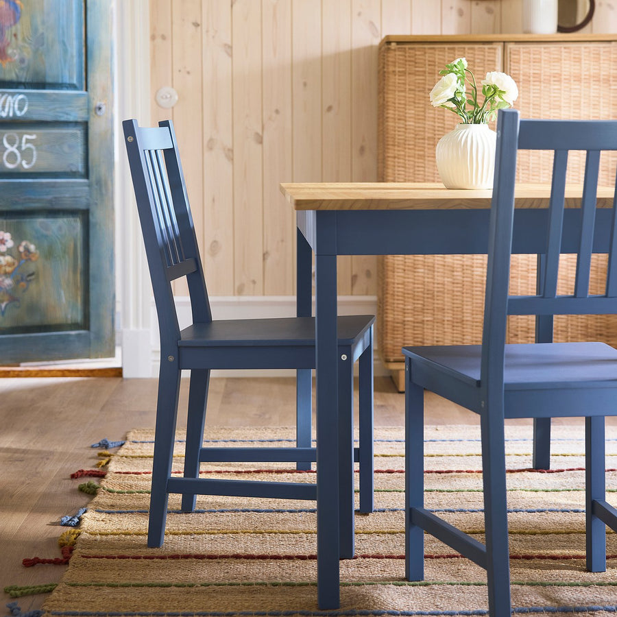 PINNTORP chair, blue stained/pine, 42x90x49 cm