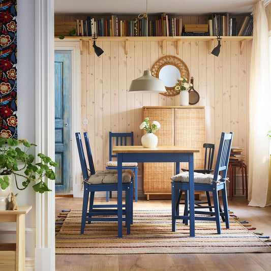 PINNTORP chair, blue stained/pine, 42x90x49 cm