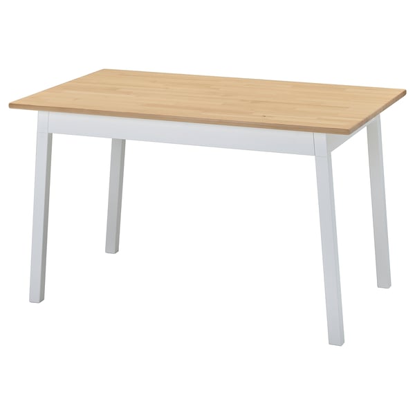 PINNTORP table, light brown stained/white stained, 125x75 cm