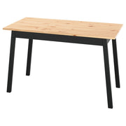 PINNTORP table, light brown stained/black stained pine, 125x75 cm