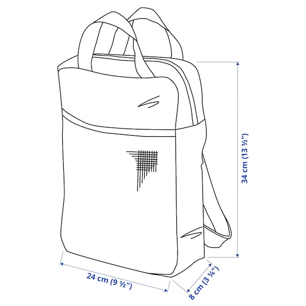 PIVRING - Backpack, light grey, 24x8x34 cm/9 l