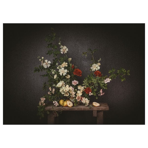 Ikea PJÄTTERYD - Picture, flowers-against a black wall, 70x50 cm