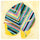 PJÄTTERYD picture, striped leaf, 90x90 cm