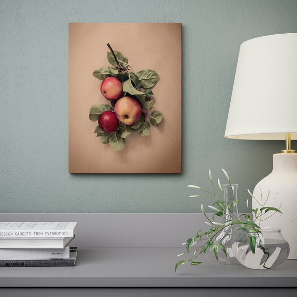 PJÄTTERYD picture, leaves with apples, 30x40 cm
