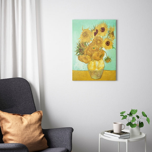 PJÄTTERYD - Picture, Vase With Twelve Sunflowers, 70x100 cm