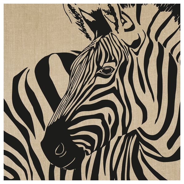 PJÄTTERYD picture, rustic zebra, 56x56 cm