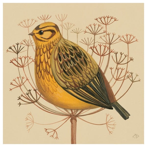 PJÄTTERYD - Picture, yellowhammer, 40x40 cm