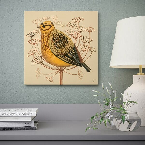 PJÄTTERYD - Picture, yellowhammer, 40x40 cm