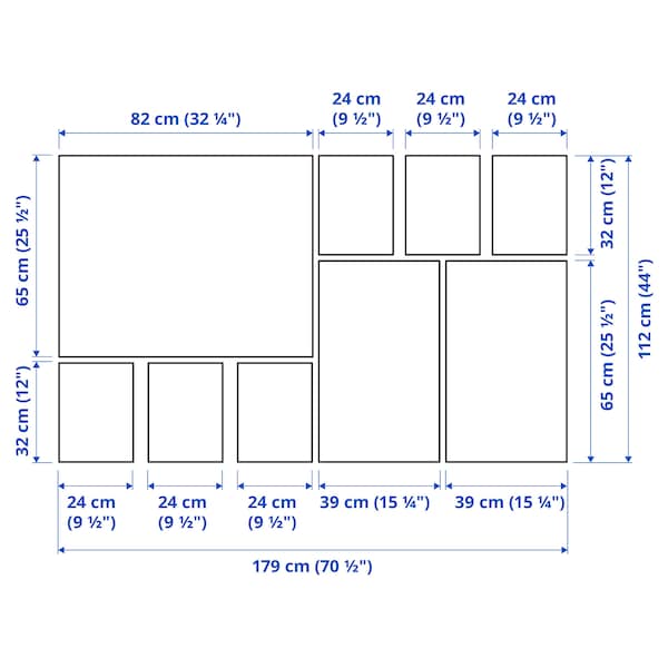 Ikea PJÄTTERYD - Set of 9 pictures, fog in the forest,179x112 cm