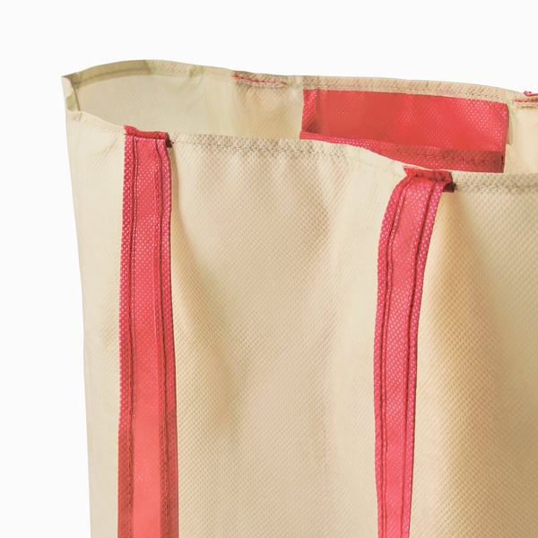 PLANTERING carrier bag, light brown/red, 45x36 cm