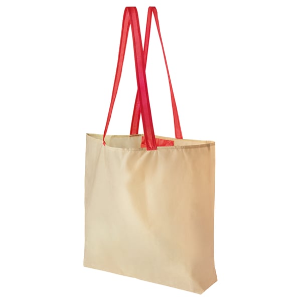 PLANTERING carrier bag, light brown/red, 45x36 cm