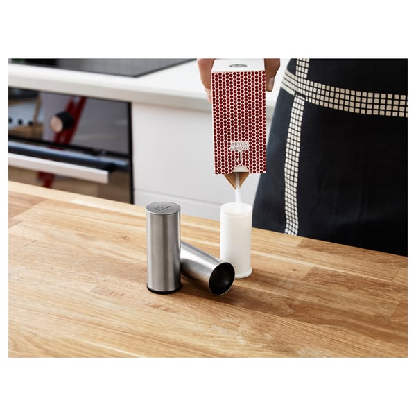 PLATS salt/pepper shaker, set of 2, stainless steel, 3 cm