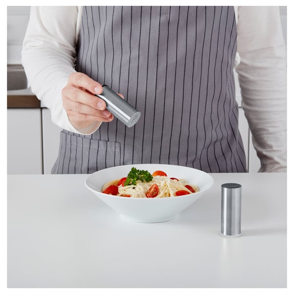 PLATS salt/pepper shaker, set of 2, stainless steel, 3 cm