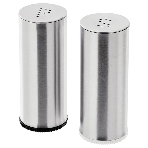 PLATS salt/pepper shaker, set of 2, stainless steel, 3 cm
