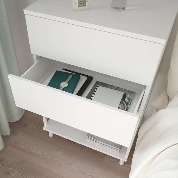 PLATSA chest of 2 drawers, white/Fonnes, 60x42x93 cm