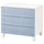 PLATSA chest of 3 drawers, white/Sannidal blue, 80x57x73 cm
