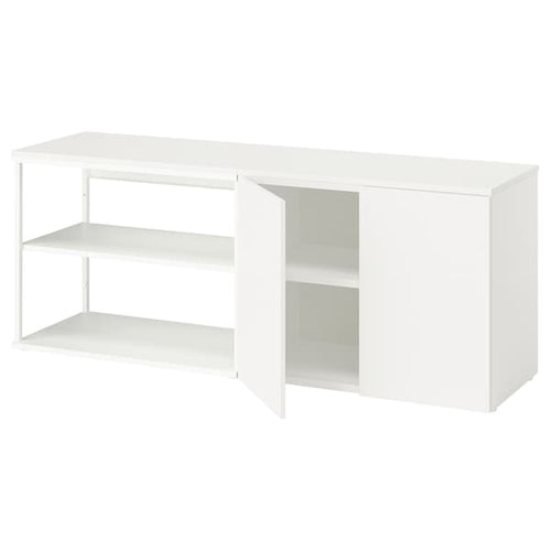 PLATSA open storage combination w 2 doors, white Fonnes/white, 160x42x63 cm