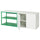 PLATSA open storage combination w 2 doors, white Fonnes/green, 160x42x63 cm
