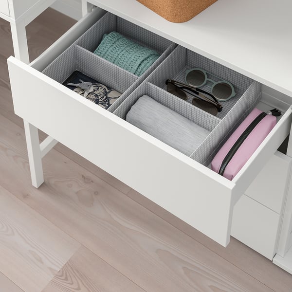 PLATSA - Storage comb w 6 doors+3 drawers, white/Fonnes white, 420x42x241 cm