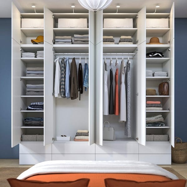 Ikea PLATSA - Wardrobe combination, white/FONNES white, 280x57x281 cm