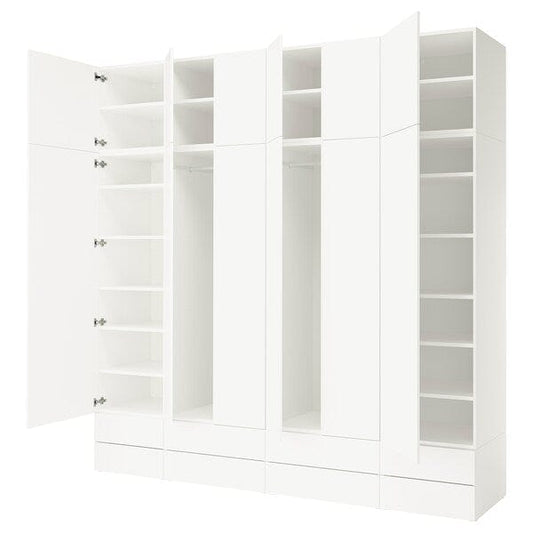 Ikea PLATSA - Wardrobe combination, white/FONNES white, 280x57x281 cm