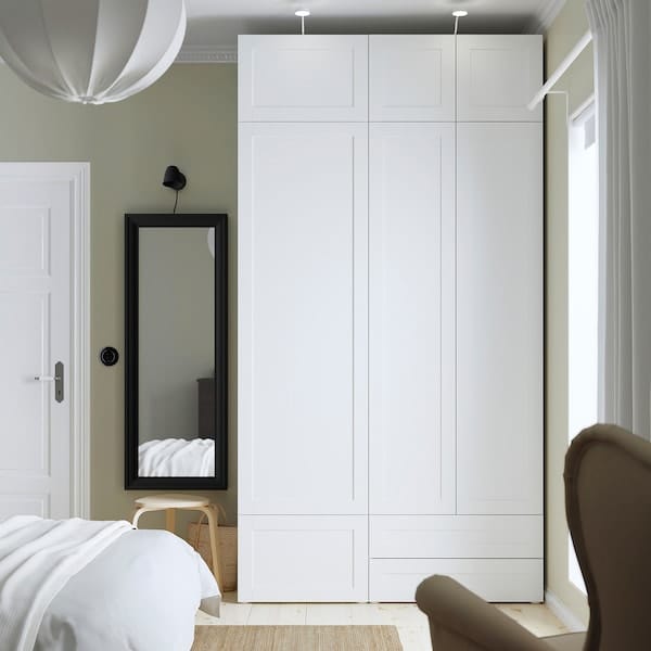 Ikea PLATSA - Wardrobe combination, white/Sannidal white, 140x57x261 cm