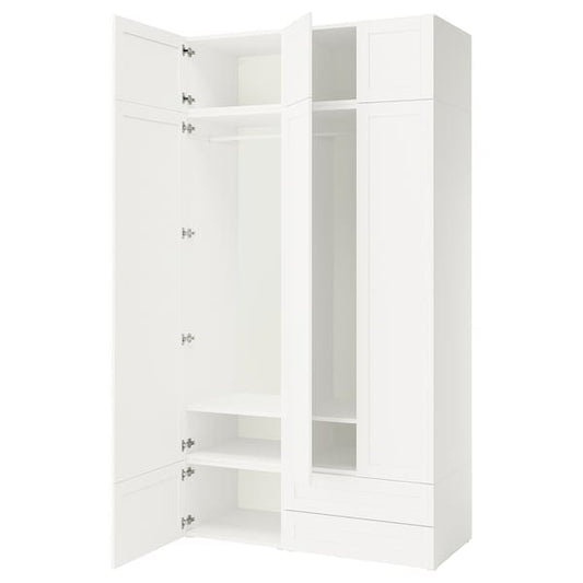 Ikea PLATSA - Wardrobe combination, white/Sannidal white, 140x57x261 cm