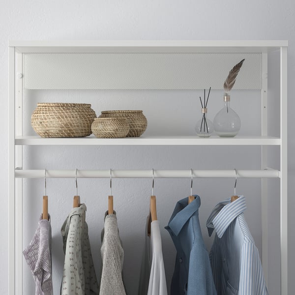 PLATSA open clothes hanging unit, white, 80x40x180 cm