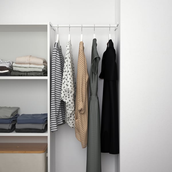 PLATSA wardrobe with 1 door, white/Fonnes white, 90-107x42x181 cm