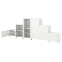 PLATSA wardrobe w 10 doors, white/Fonnes white, 360x42x133 cm