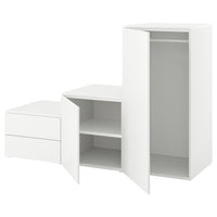 PLATSA wardrobe with 2 doors+2 drawers, white/Fonnes white, 180x57x123 cm