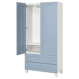 PLATSA wardrobe with 2 doors+2 drawers, white/Sannidal blue, 80x42x173 cm