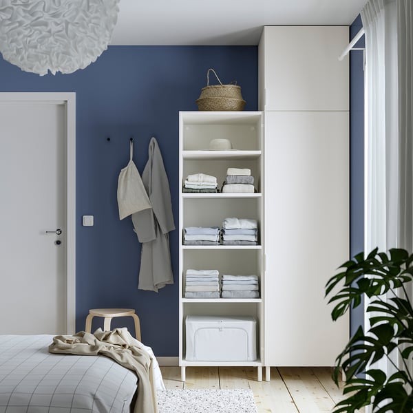 PLATSA - Wardrobe with 2 doors, white/Fonnes white, 120x57x251 cm