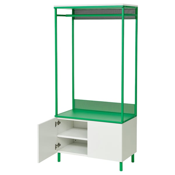 PLATSA wardrobe with 2 doors, white Fonnes/green, 80x42x173 cm