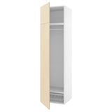 PLATSA wardrobe with 2 doors, white/Kalbåden lively pine effect, 60x57x221 cm