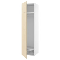 PLATSA wardrobe with 2 doors, white/Kalbåden lively pine effect, 60x57x221 cm