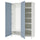 PLATSA wardrobe with 2 doors, white/Sannidal blue, 120x57x191 cm