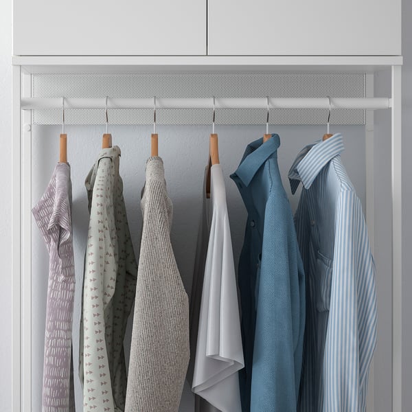 PLATSA wardrobe with 2 doors+3 drawers, white/Fonnes white, 80x42x221 cm