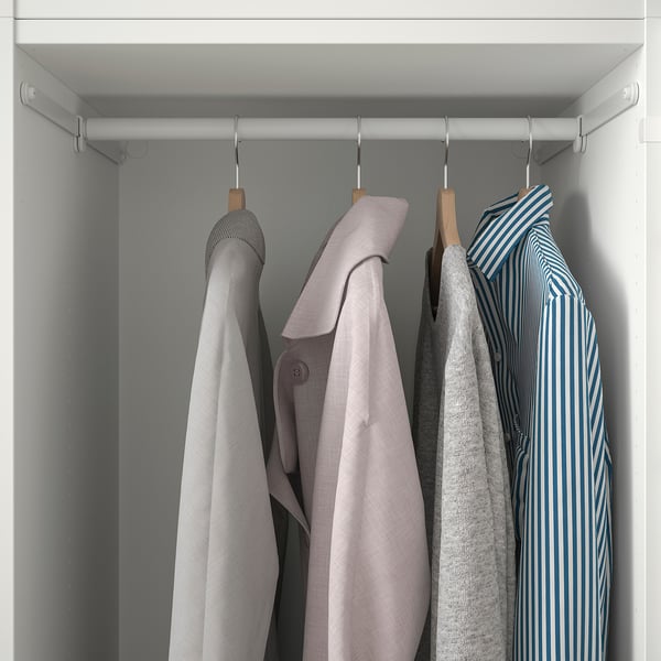 PLATSA wardrobe with 2 doors+3 drawers, white/FONNES white, 300x57x241 cm