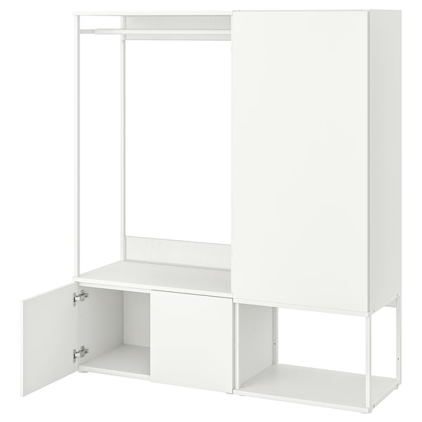 PLATSA wardrobe with 3 doors, white/Fonnes white, 140x42x161 cm