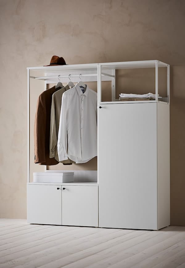 Ikea PLATSA - Wardrobe with 3 doors, white/Fonnes white, 140x42x161 cm