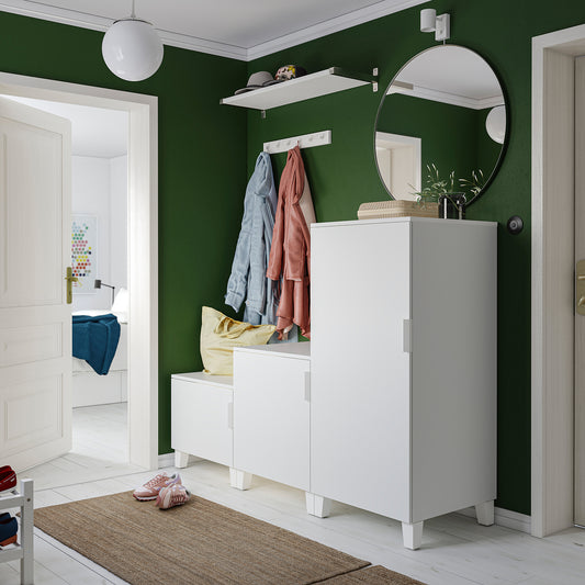 PLATSA wardrobe with 3 doors, white/Fonnes white, 180x57x133 cm