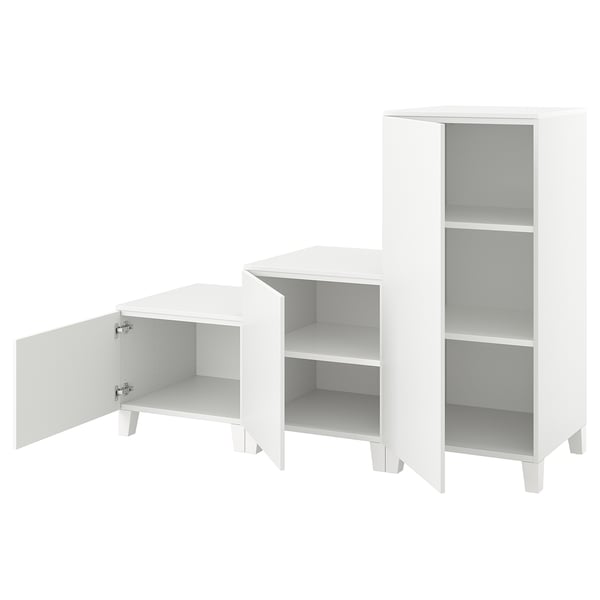 PLATSA wardrobe with 3 doors, white/Fonnes white, 180x57x133 cm