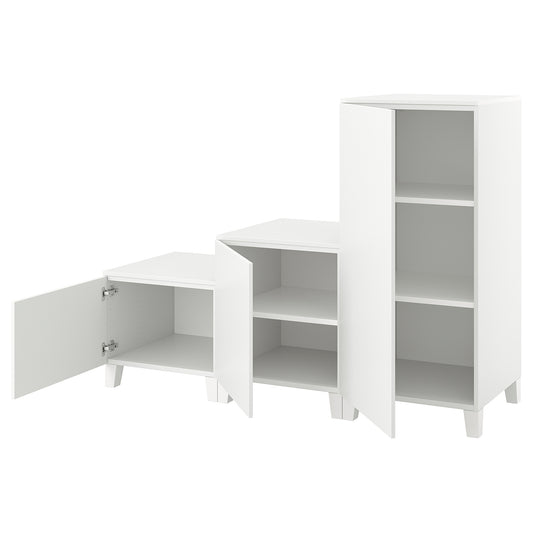 PLATSA wardrobe with 3 doors, white/Fonnes white, 180x57x133 cm