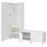PLATSA wardrobe with 3 doors, white/Sannidal white, 180x42x191 cm