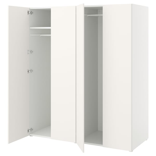 PLATSA wardrobe with 4 doors, white/Fonnes white, 160x57x181 cm