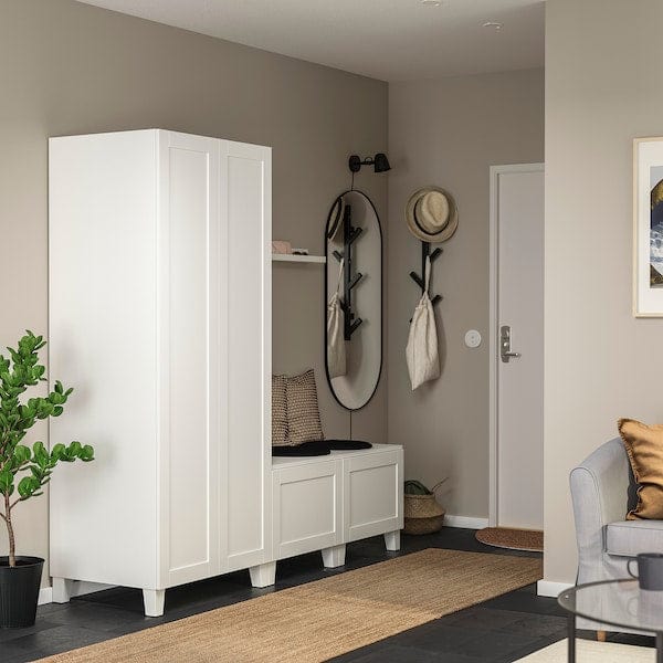 Ikea PLATSA - Wardrobe with 4 doors, white/Sannidal white, 200x57x191 cm